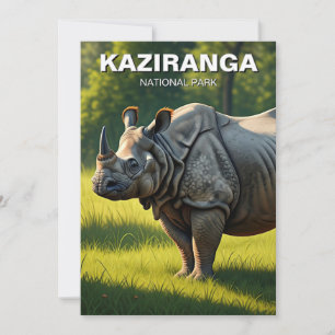 Kaziranga National Park Assam India Travel Holiday Card