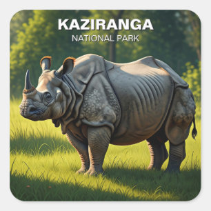Kaziranga National Park Assam India Travel Square Sticker