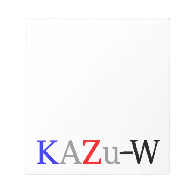 KAZu-W Notepad (Front)