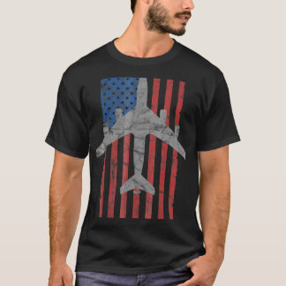 Kc 135 Stratotanker Aeroplane Colour Vintage Flag T-Shirt
