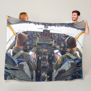 KC-135R STRATOTANKER COCKPIT FLEECE BLANKET