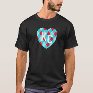 KC Heart Kansas City Teal BlueRed KC Kansas City H T-Shirt