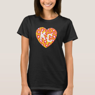 KC Heart RedYellow Animal Print Kansas City Hearts T-Shirt