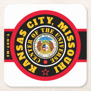 KCMOCOU KANSAS CITY, MO. (COU) SQUARE PAPER COASTER