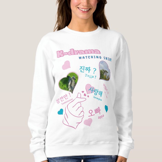 Kdrama 2 Photo Collage korean hangul typography Sweatshirt (Front)