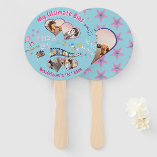 Kdrama Kpop bias idol korean typo 4 photos custom Hand Fan