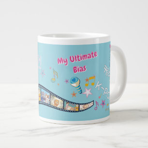 Kdrama Kpop bias idol korean typography custom Large Coffee Mug