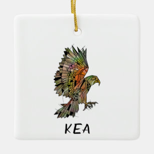 Kea Green Mountain Parrot Ceramic Ornament