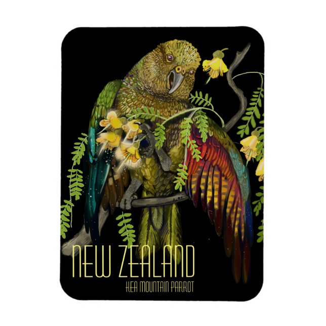 Kea New Zealand Mountain Parrot Magnet (Vertical)