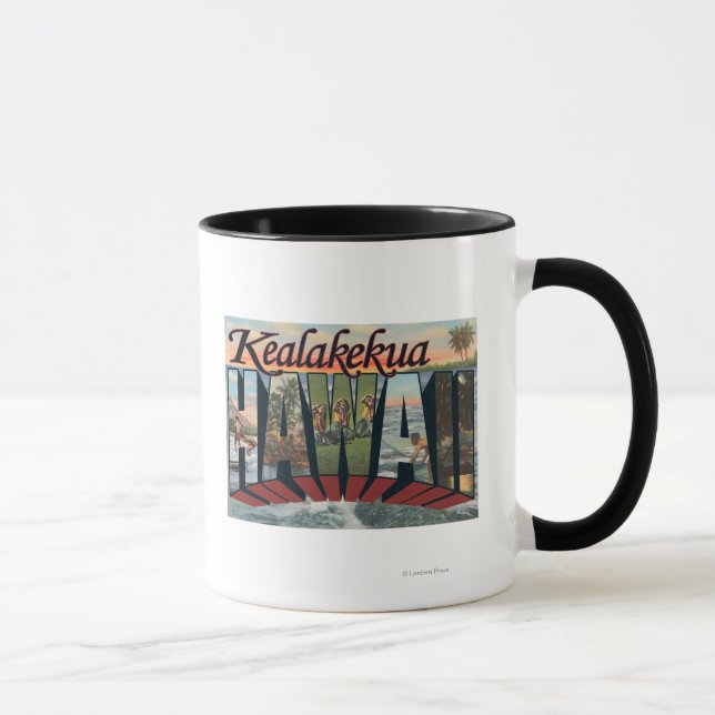 Kealakekua, Hawaii - Large Letter Scenes Mug (Right)