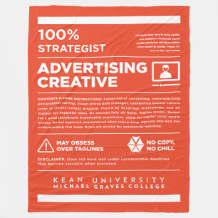 Kean MGC Advertising Care Label Fleece Blanket