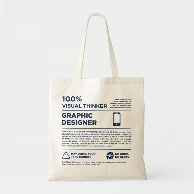 Kean MGC Graphic Design Care Label Tote Bag (Front)