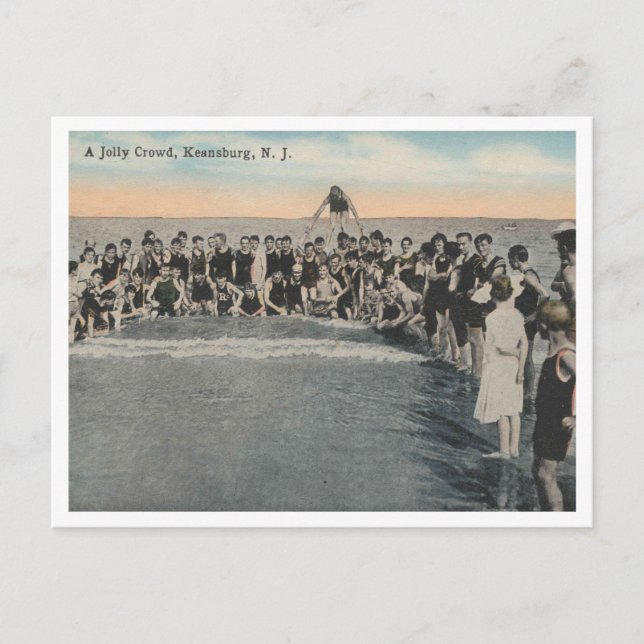 Keansburg NJ, A Jolly Crowd 1918 Vintage Postcard (Front)