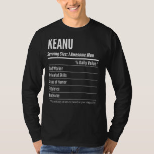 Keanu Serving Size Nutrition Label Calories T-Shirt