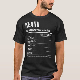 Keanu Serving Size Nutrition Label Calories T-Shirt
