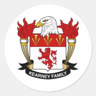 Kearney Family Crest Classic Round Sticker