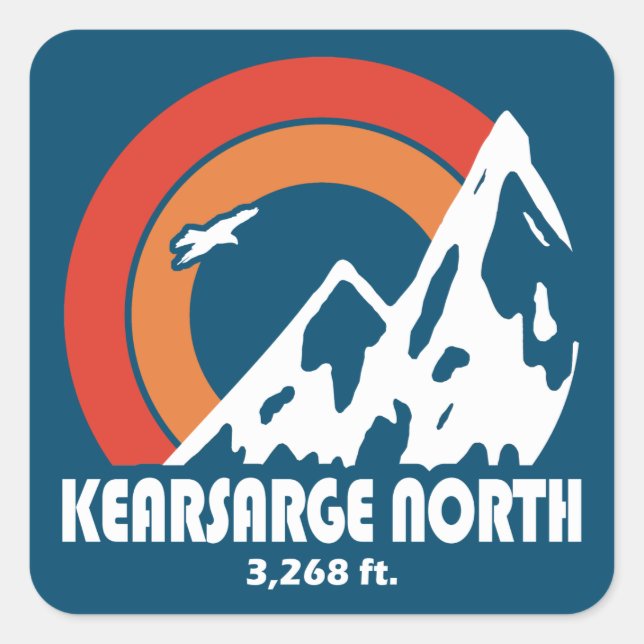 Kearsarge North New Hampshire Sun Eagle Square Sticker (Front)