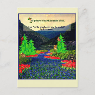 Keats quote nature scene postcard