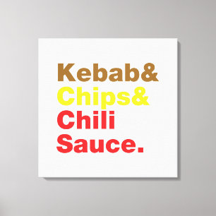 Kebab & Chips & Chilli Sauce. Canvas Print