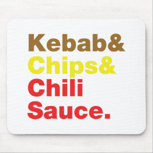 Kebab & Chips & Chilli Sauce. Mouse Pad
