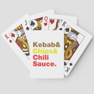 Kebab & Chips & Chilli Sauce. Playing Cards