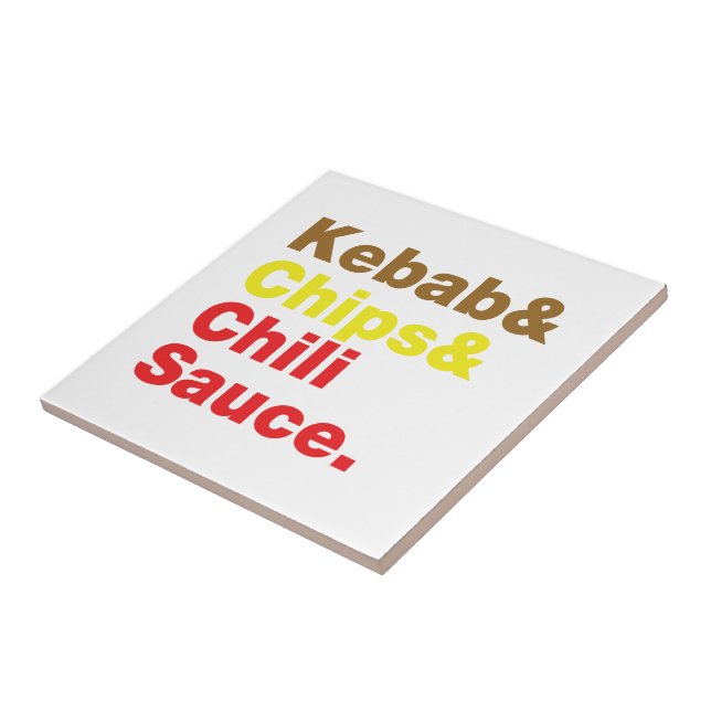 Kebab & Chips & Chilli Sauce. Tile (Side)