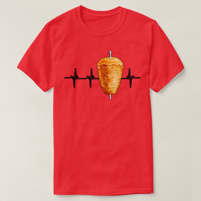 Kebab Heartbeat Pulse Turkish Food T-Shirt (Design Front)