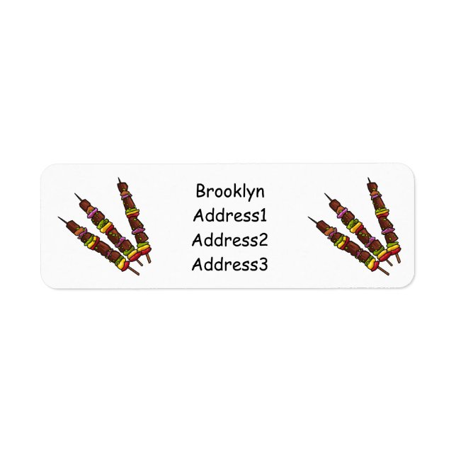 Kebab or kabob cartoon illustration (Front)