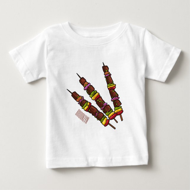 Kebab or kabob cartoon illustration baby T-Shirt (Front)