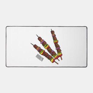 Kebab or kabob cartoon illustration desk mat