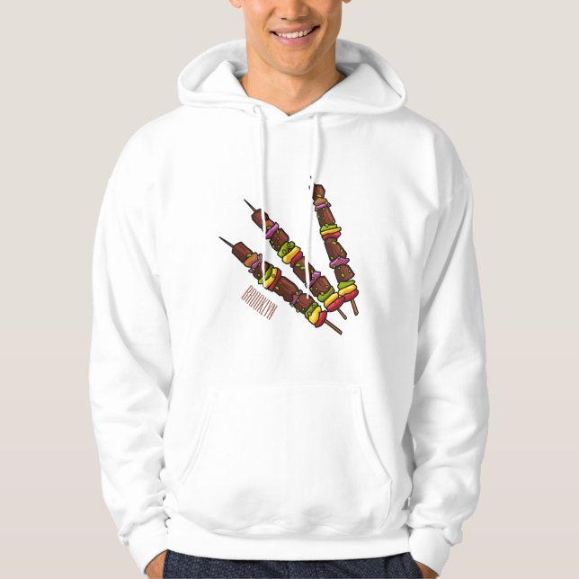Kebab or kabob cartoon illustration hoodie (Front)
