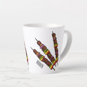 Kebab or kabob cartoon illustration latte mug