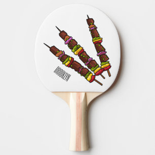 Kebab or kabob cartoon illustration ping pong paddle