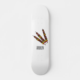 Kebab or kabob cartoon illustration skateboard