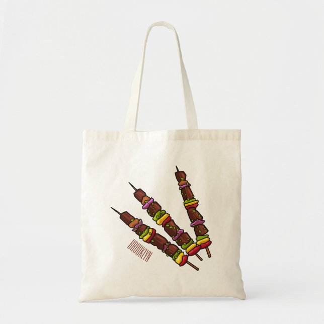 Kebab or kabob cartoon illustration tote bag (Front)