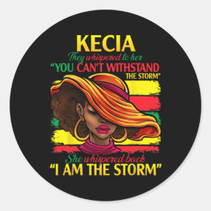 Kecia First Name Family Surname Black History Mont Classic Round Sticker