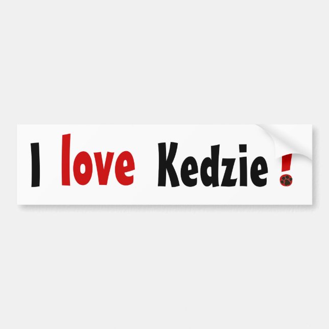 Kedzie, love, I, ! Bumper Sticker (Front)