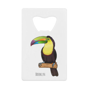 Keel-billed toucan bird cartoon illustration