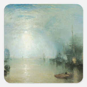 Keelmen Heaving Coals, Moonlight by Joseph Turner Square Sticker