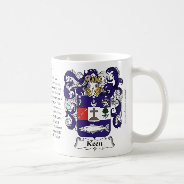 Keen Family Coat of Arms Mug (Right)
