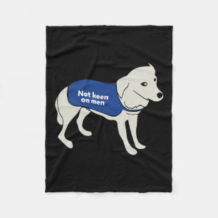 Keen On Men Dog Wearing A Warning Vest Jacket Fleece Blanket