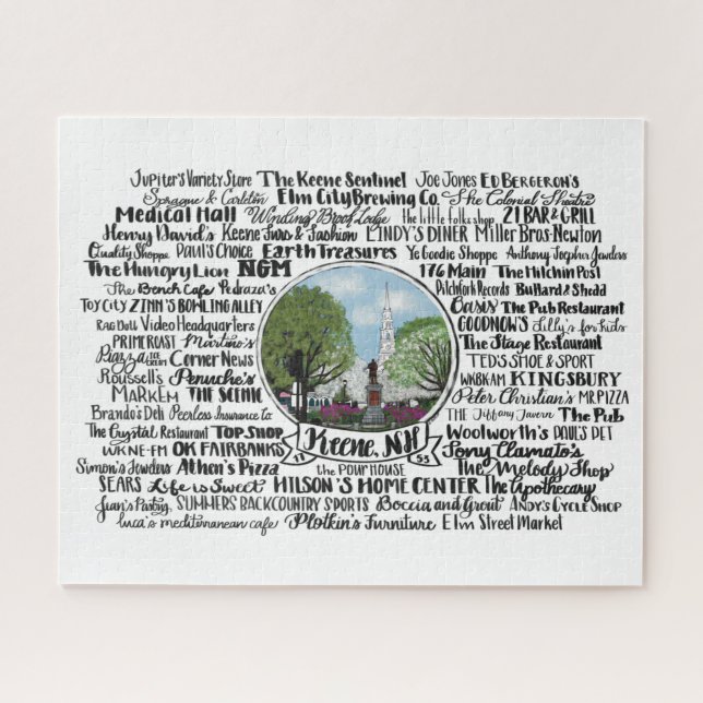 Keene, NH - Now & Then Jigsaw Puzzle (Horizontal)