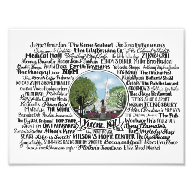 Keene, NH - Now & Then Photo Print (Front)