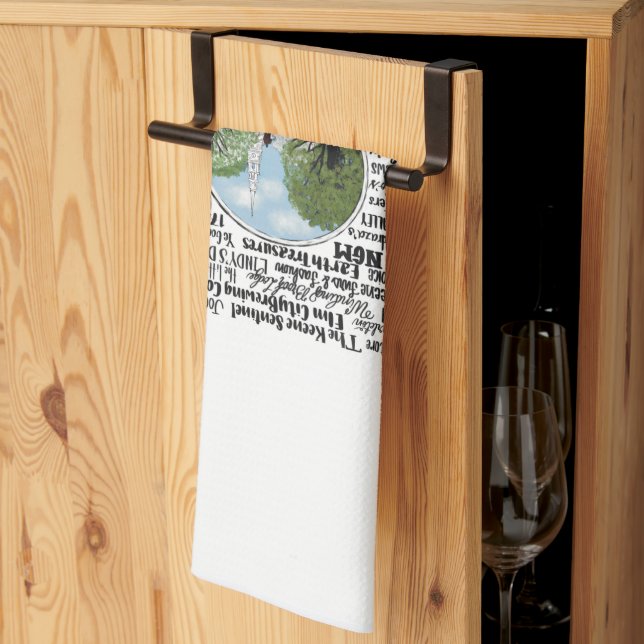 Keene, NH - Now & Then Tea Towel (Thirds Fold)