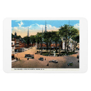 KEENE NH Town Square View, 1922 Vintage Postcard Magnet