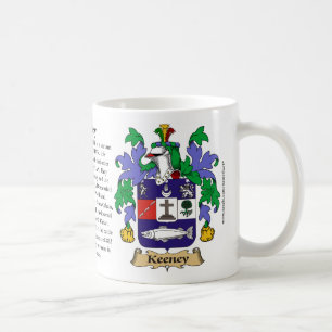 Keeney, the Origin, the Meaning and the Crest Coffee Mug
