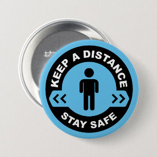 Keep A Distance 7.5 Cm Round Badge