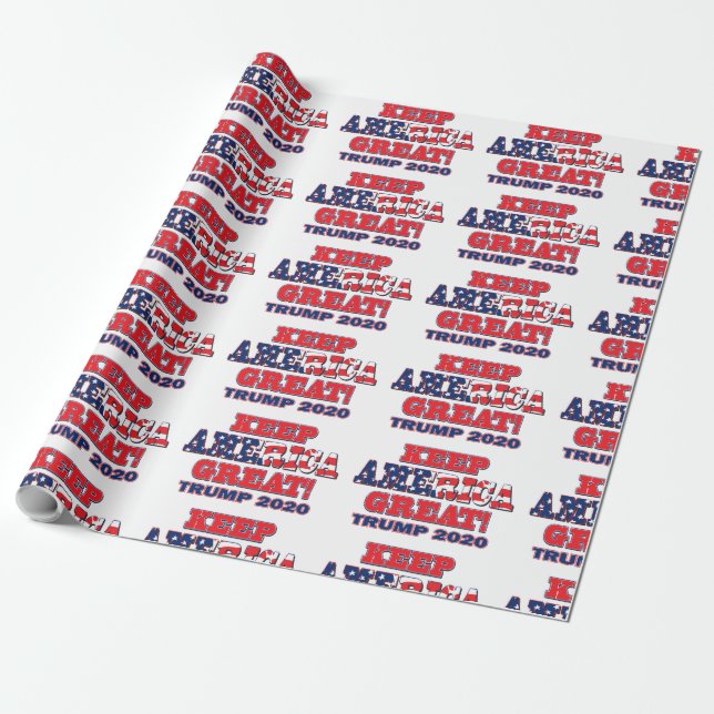 Keep America Great Again Trump 2020 Wrapping Paper (Unrolled)