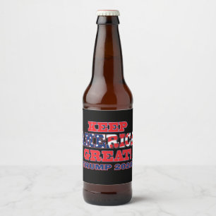 Keep America Great Trump 2020 Beer Bottle Label