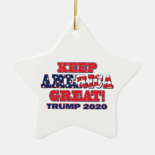 Keep America Great Trump 2020 Ceramic Tree Decoration